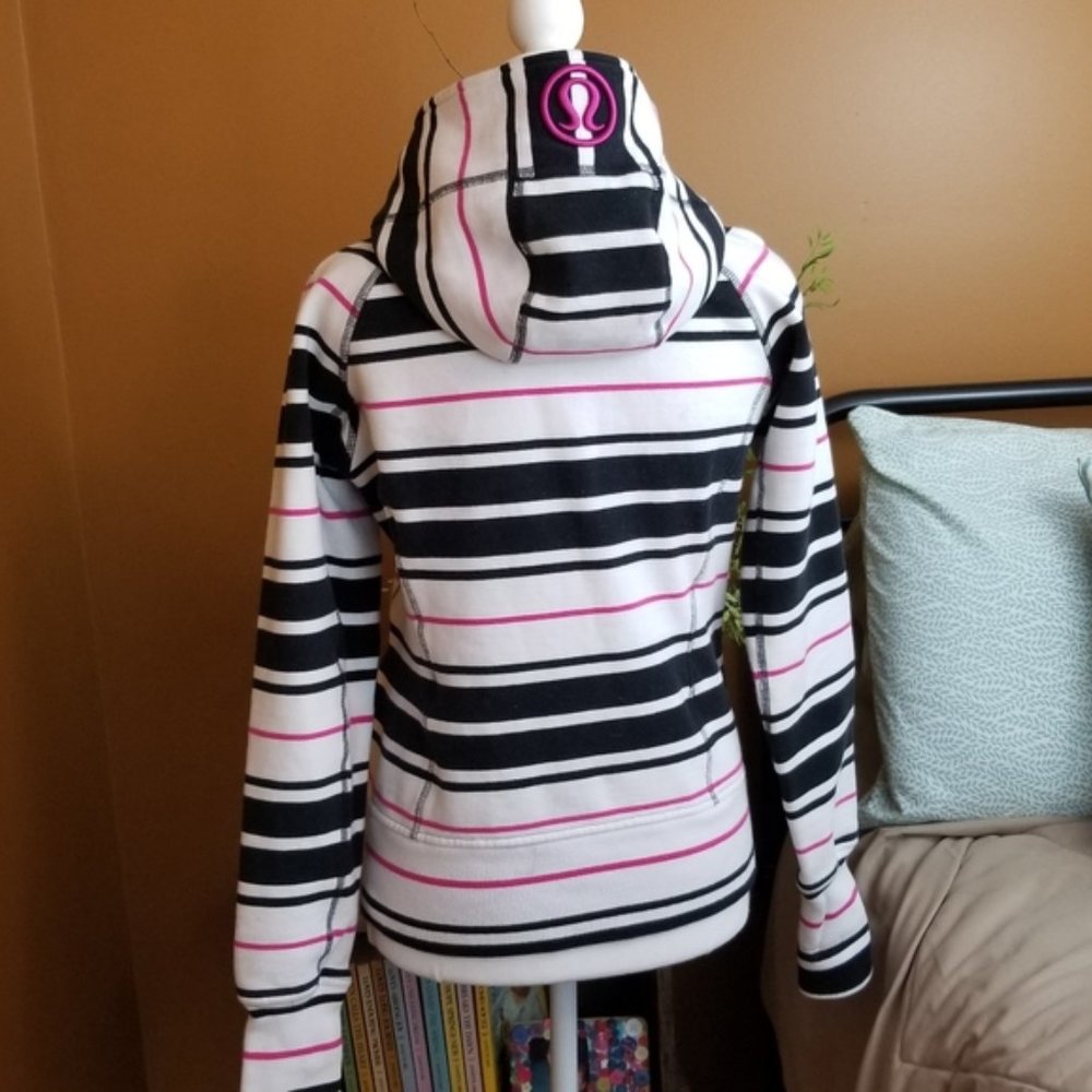 lululemon athletica White Black and Pink Striped Full-Zip Hoodie - Picture 3 of 8